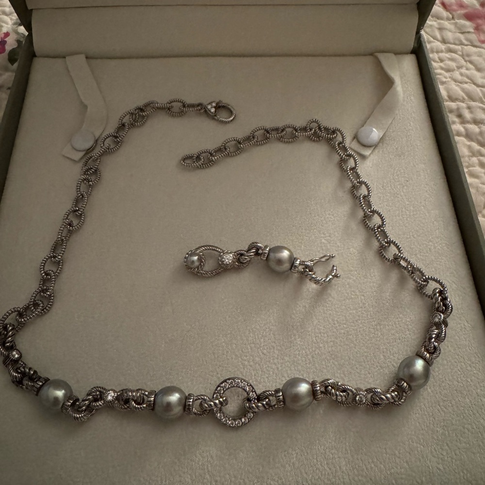 Judith Ripka Sterling Silver Necklace with Enhancer - Picture 9 of 9